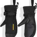 Supertrip Ski Mittens Men Women, Waterproof Snowboard Mittens Gloves Touch-Screen Anti-Slip Snow Mitts 3M Thinsulate, Warm Insulated in Cold Weather Winter (Medium, Black)