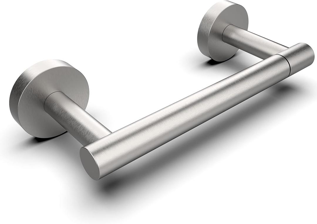 RARXTR Bathroom Toilet Paper Holder Wall Mount SUS304 Stainless Steel Double Post Pivoting Toilet Paper Roll Holder Wall Mounted for Bathroom RV Commercial Toilet Tissue Dispensers, Brushed Nickel