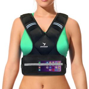EMPOWER Weighted Vest for Women with Reflective Strips Fixed 8lbs, Adjustable 4-10lbs (4 in1) or Adjustable10-16lbs (4 in 1), Strengthen Muscles, Boost Bone Health, and Burn More Calories for Workout - Rucking Vest