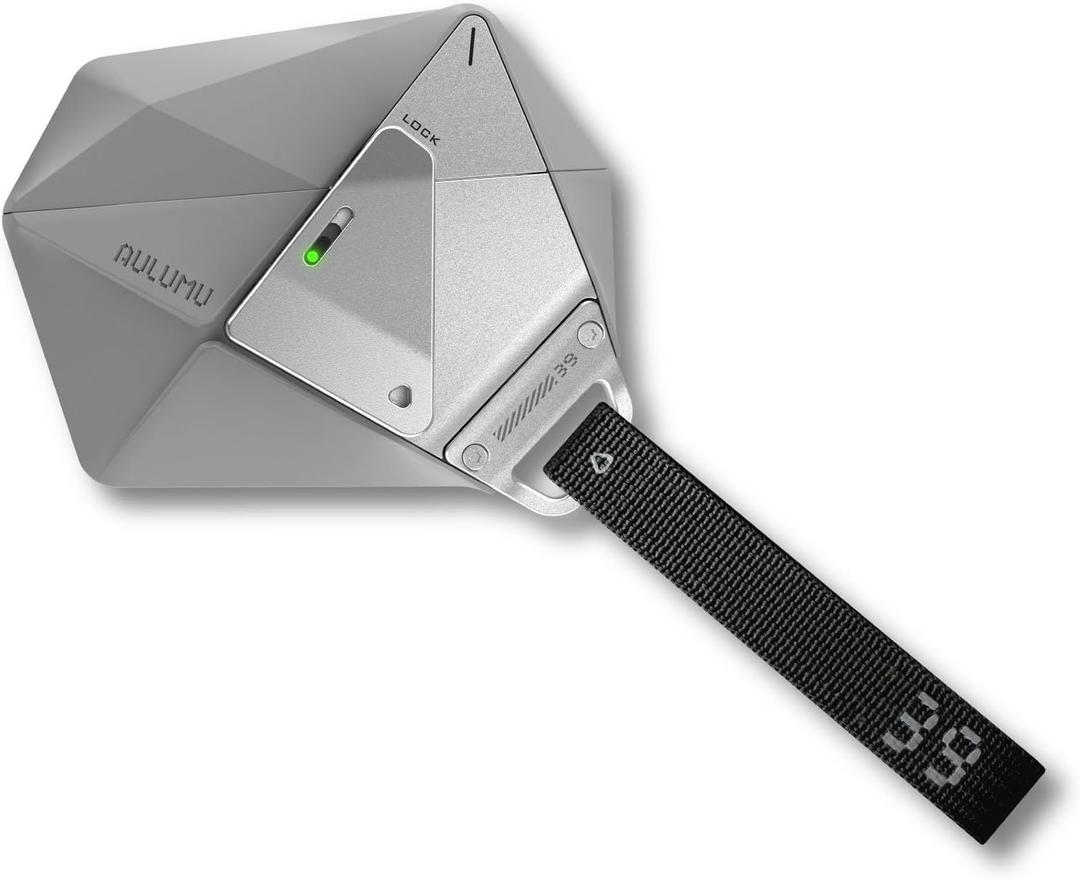 Aulumu A39 Geometric AirPods Pro 3 Case with Lock | Protective Cover with Nylon Buckle | Alloy Armour | Compatible with Apple AirPods Pro 3rd Generation Case (2025) - Gray