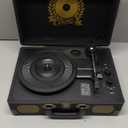 Vinyl Record Player Bluetooth Turntable 3-Speed Suitcase Portable Vintage Belt-Driven Record Player with Built-in Speakers RCA Line Out AUX in Headphone Jack LP Recording to Convert Records to MP3