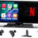 Wireless CarPlay Screen with Net-Flix YouTube, 1080P HD Touchable 10.26-inch Screen and AHD Backup Camera, Compatible with Apple CarPlay & Android Auto, Bluetooth, TF, FM, Siri