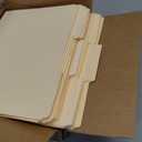 Amazon Basics Sturdy File Folders with Reinforced Tabs for Filing and Organization, 1/3-Cut Tab, Assorted Positions, Letter Size, 8.5x11 inches, Manila, 100-Pack