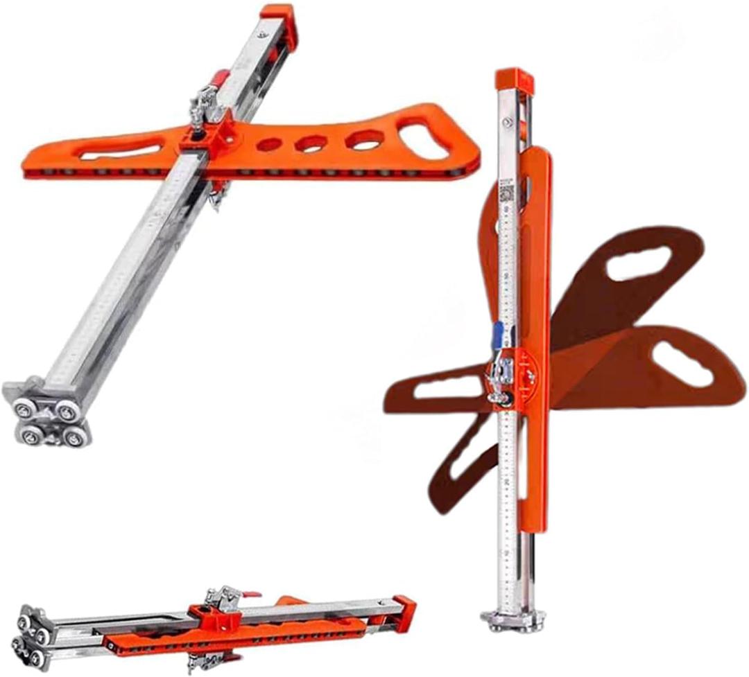 Folding Metal Drywall Cutter Tool, Dual Positioning Sheetrock Cutting Tool with blade,8-13mm Cuttable Thickness, Foldable Drywall Cutting Tools for Wall, Build, Decoration (Orange 23 Wheels)