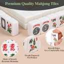 Portable American Mahjong Set, 166 Mahjong Tiles with Carrying Bag, 3 Dice, 40 Chips, Wind Indicator, Instruction Book, Compact Travel Game Set