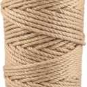 Jute Twine 5 mmx109 Yard 3 Strand, Munzong Natural Handmade 3 Twisted Burlap Twine String for Crafts, Garden Hemp Rope for DIY Knitting Plant Hanger Gift Wrapping Bundling Packing Gardening Decor 100m