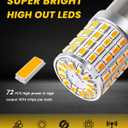 PHINLION 2057 1157 Orange Yellow LED Bulbs Super Bright 72-SMD 1034 2357 7528 Amber LED Bulb for Turn Signal Blinker Parking Side Marker Lights, Pack of 2
