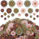 240 Pcs Fabric Daisy Flower Head for Crafts, 3 Size Faux Flower Easter Decoration Fall Outdoors Decor, Fake Daisy Heads Decor for Garland Wedding Graduation Hats DIY(Boho)