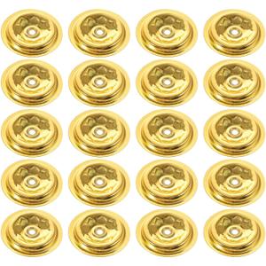 DECHOUS 20Pcs Floating Wick Holders for Oil Lamps Aluminum Round Floating Wick Discs Golden Buddhist Oil Lamps Holders for Temple Oil Candles