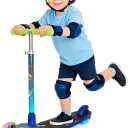 Nattork 3-Wheel Toddler Kick Scooter for Kids Girls Boys Adjustable Height Scooter with Light-Up Wheels, Anti-Slip Deck, Lean-to-Steer Design for Ages 2-8, Astronaut Explorer