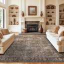 Brown Area Rugs 9x12 Living Room, Large Custom Size Designer Carpet for Bedroom Rustic Vintage Country Area Print Patterned Rugs 9x12, Brown