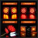 LED Trailer Light Kit, IP67 Submersible Stop Turn Tail Brake Lights with License Plate & Side Marker Lights, 25FT Wiring Harness for Boat Trailer Under 80 Inch, Truck RV Camper Snowmobile