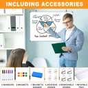 H-Qprobd Magnetic Whiteboard 24" x 18" Dry Erase White Board for Wall, Hanging Mounted Whiteboard with Aluminum Marker Tray