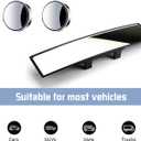 3Pcs Car Rear View Mirror and Blind Spot Side Mirror Set,12" Universal Rearview Mirrors Extra Big Wide Angle Rearview Mirrors Car Inside Mirror for SUV, Vans, Trucks