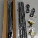 Double Shower Curtain Rod 27-47 Inches Wall Mounted Double Shower Curtain Rod Adjustable Curtain Rod for Bathroom Laundry Room Room Divider Kitchen, Black