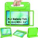 AVAWO Shockproof Kids Case for Samsung Galaxy Tab A11+ Plus/A9+ Plus 11 inch with Built-in Screen Protector, Green