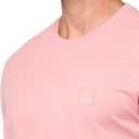 BOSS Men's Tonal Woven Patch Logo Jersey T-Shirt (Pink, XL)
