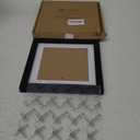 ZXT-parts 8x8 Picture Frames Black Square, 6x6 Picture Frame with Mat, Solid Wood, Plastic Panel (Not Glass). The Protective Film Must be Removed. On The Table, Hang On The Wall.