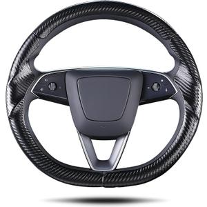 Steering Wheel Cover for Tesla Model Y Juniper (2025- Present) Model 3 Highland (2024- Present), Steering Wheel Accessories for Tesla Model Y Juniper / 3 Highland (Matte Black)