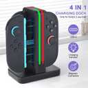 3 x Switch 2 Joycon Charger 4 in 1 Switch 2 Charging Dock Only for Switch2 Joycon Controller, Portable & Detachable