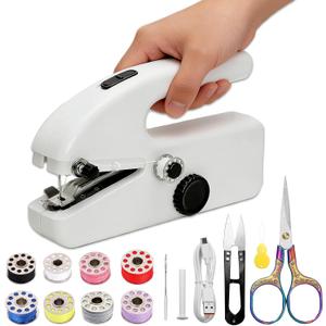 Hand Held Sewing Machine for Adults & Beginners, with a 15 PCS Basic Sewing Kit, Portable Mini Hand Sewing Machine, Dual Power (AC/DC) for Quick Repairs, DIY Projects on Clothes, Jeans, Home & Travel