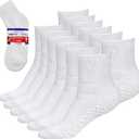 Debra Weitzner 6Pk Non-Binding Loose Fit Sock - Non-Slip Diabetic Socks for Men and Women - Crew, Ankle (10-13)