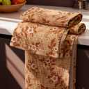 Miss Adola Cotton Waffle Kitchen Towels Cute 370 GSM 16x25 Inch Terry Cloth Waffle Decorative Dishcloth for Kitchen Set of 2 with Hanging Loop Absorbent Hand Tea Towel for Home Design, Rustic Flower
