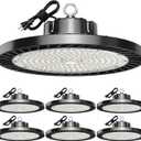 UFO LED High Bay Lights 5000K 200W 30000LM 6 Pack with Plug High Bay Led Shop Lights Suitable for Warehouse Workshop Factory Gym Garage Barn LED Lamp AC100-277V
