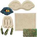 MUYULIN Dragon Fondant Molds (3 Pack), Silicone Dragon Eyes Dinosaur Claws Skin Candy Mold for Baking Dragon Themed Christmas Cake, Chocolate, Cupcake Decoration, Polymer Clay, Resin, Gypsum