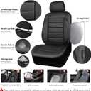 CAR PASS Leather Seat Covers Full Set Universal Water Resistant 3D Foam Back Support, Luxury Comfort Automotive 5 Seat Covers All Season Fit for SUV,Sedan,Van, Airbag Compatible Elegance(Pure Black)