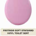 Soft Standard Vinyl Toilet Seat, Tea Rose - 17 Inch Soft Vinyl Cover with Comfort Foam Cushioning - Fits All Standard Size Fixtures - Easy to Install Fantasia by Achim Home Decor