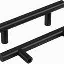 homdiy Black Cabinet Handles 10Pack 3inch Hole Center Kitchen Drawer Pulls and Knobs Stainless Steel Cabinet Hardware for Bathroom, Cupboard