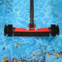 Pool Brush Head, Pool Cleaning Brush with Durable Around Nylon Bristles, EZ Clip Aluminum Handle- Clean Swimming Pool Walls, Steps & Corners Faster Heavy Duty Scrub Brush with