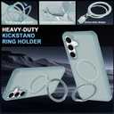 Magnetic Stand for Samsung Galaxy S25 Plus Case [Military Grade Drop Protection] with Kickstand, Matte Translucent Slim Case for S25 Plus 6.7", Green