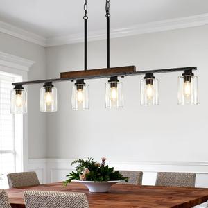 6-Light Dining Room Light Fixtures Over Table, Farmhouse Chandelier