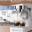 AMZCHEF Espresso Machine 20 Bar, Compact Espresso Maker with Steam Milk Frother, Coffee Maker with 50oz Removable Water Tank for Home, Coffee Machine for Cappuccino, Latte, Americano, 1350W