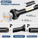 Abiglifty Black Shower Curtain Rod 30~85 Inches Adjustable Stainless Steel Shower Curtain Rods Spring Tension,Tension Curtain Rod,Non Slip,No Drilling, Sturdy and Durable