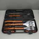 Cuisinart 13-Piece Wooden Grill Tool Set, BBQ Accessories and Grill Tools, Durable Stainless-Steel Utensils with Recycled Plastic Case, Spatula, Tongs, Cleaning Brush & More, Grilling Gifts for Men