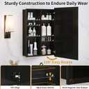 Medicine Cabinet with Mirror, 16 x 24 Frameless Beveled Bathroom Mirror with Storage, Aluminum Recessed or Wall Mount Medicine Cabinet, 6 Adjustable Shelves for Tall Bottles, DTC Soft Close