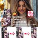 Compatible with Samsung Galaxy S26 Case Wallet Cute for Women with Design,Rugged Credit Card Holder Slot Protective Phone Skin Cases - Pink Delicate Pastel Floral