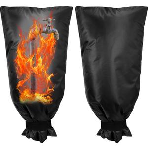 2 x Outdoor Faucet Cover for Winter Freeze Protection 22" x12" Water Faucet Cover Socks Waterproof Insulated Spigot Outside Faucet Freeze Protector (2 Pack)