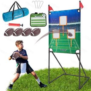 Football Toss Game with 4 Inflatable Balls + 66" Throwing Target - Football Target Practice for Kids + Football Gifts for Boys 8-12 - Carnival Games for Kids + Yard Games for Adults