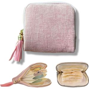 Small Travel Jewelry Case, Soft Velvet Organizer Pouch for Bangles, Bracelets, large Earrings, Beaded necklaces, Anti-Scratch & Portable Jewelry Bag Holder for Daily Use & Gift (Rose Blush)