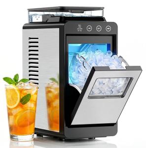 Antarctic Star Ice Maker, Portable Ice Machine with Self-Cleaning Function, 8 Cubes in 6 Mins Fast Countertop Ice Making, Compact Ice Cube Maker for Home, Kitchen, RV, Travel, Stainless Steel