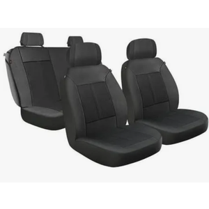 Dickies 43645 Peterson Black Vegan Leather Front & Rear Seat Covers, 3-Piece Full Vehicle Protection, Built for Satisfaction