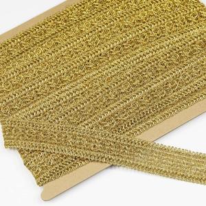Hollow Lace Trim Polyester Braided Ribbon 10 Yards 35mm Wide Lace Trim for Sewing Crafts Clothing Curtains Accessories Lampshade Home DIY Decoration (Gold, 35mm Wide)