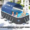 StarOcean Foldable Pool with Canopy,Non Inflatable Pool,Large Foldable Swimming Pool for Adult Portable Pool,Large Collapsible Kid Pool with Shade,Folding Kid Pool for Backyard,90x50x19 in-Dark Blue