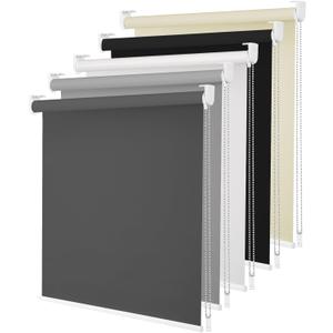 100% Blackout Roller Shades, Blinds for Windows with Thermal Insulated & UV Protection Waterproof Fabric, Window Blinds for Home Office Bedroom, Easy Installed (Grey-29 W x 72)