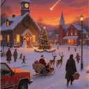 Christmas Puzzles for Adults 1000 Pieces - Christmas Eve Town Puzzle Theme Jigsaw Puzzle for Family & Teens