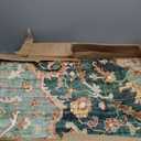 9x12 Rugs for Bedroom, Vintage Washable Rugs Non Slip Large Area Rug for Living Room Dining Room Office, Floor Decoration Big Rug Carpet Low-Pile Kid & Pet Friendly(Border Green)